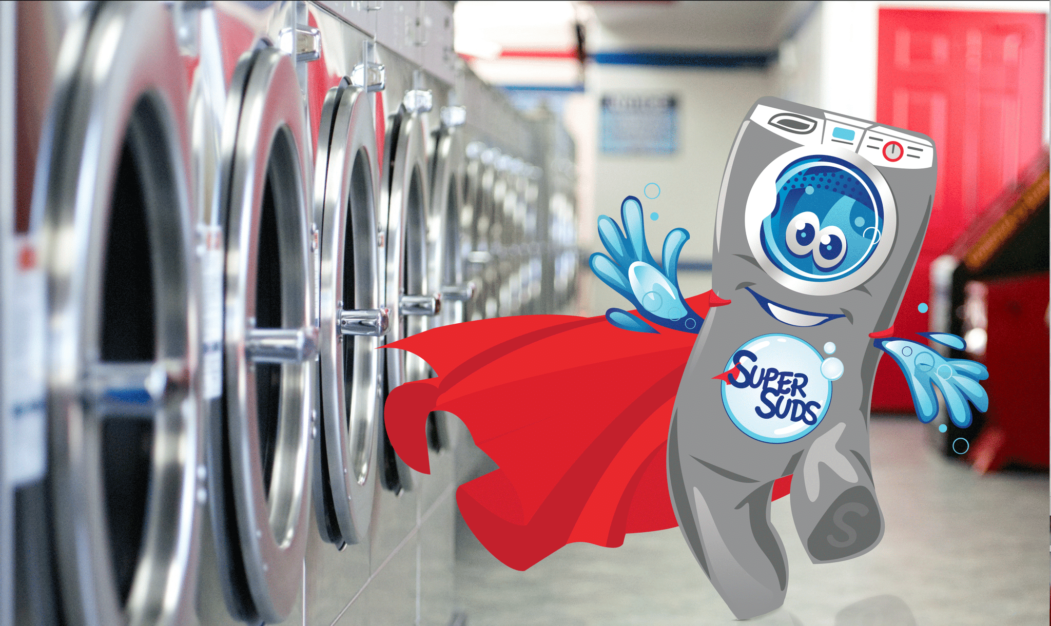 SuperSuds Fredericksburg Laundromat Interior with Sudzy