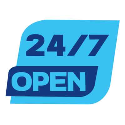 Open 24 hours a day 7 days a week.