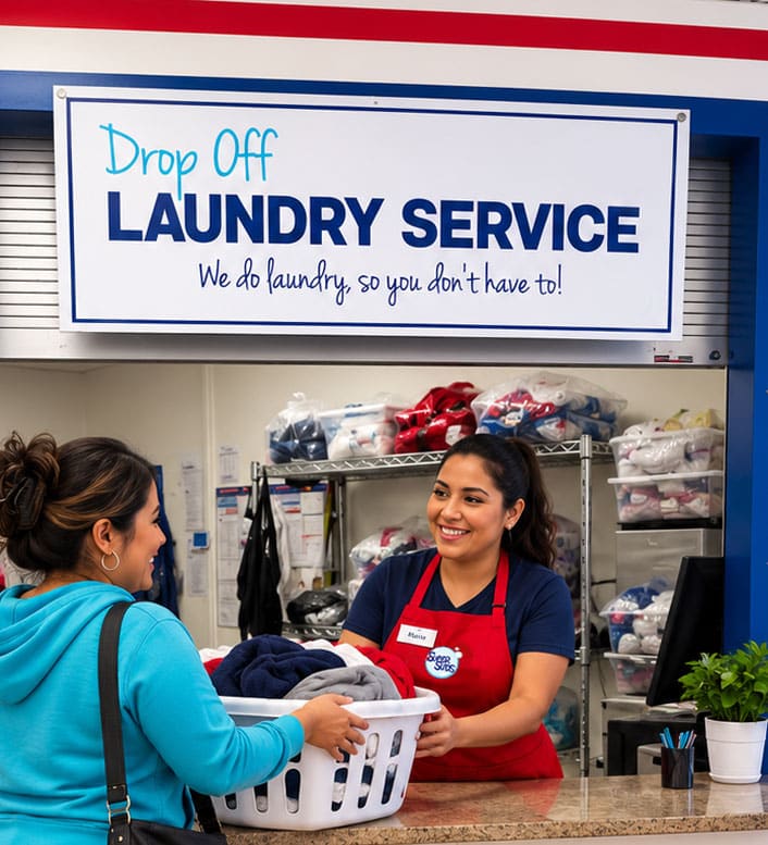SuperSuds Reading, PA Laundry drop off laundry service counter