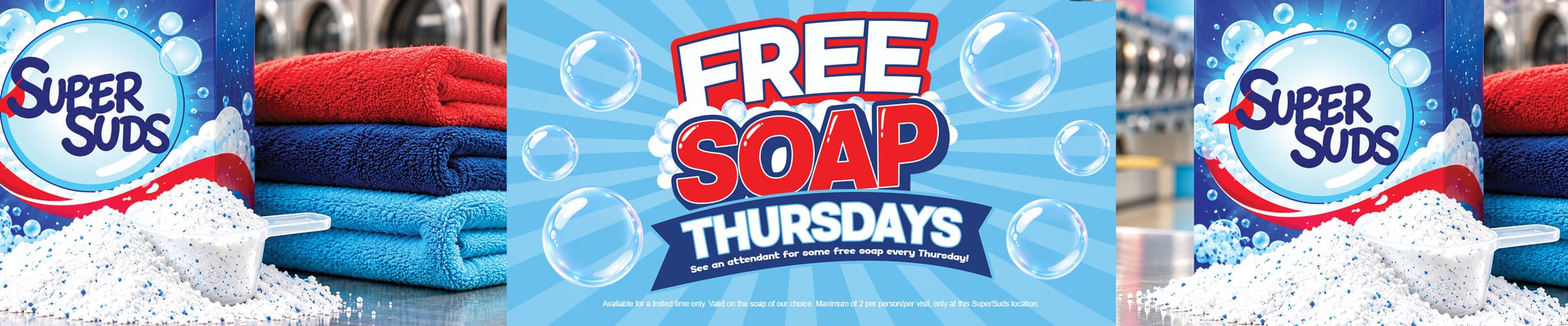 Sabón gratis solo los jueves en SuperSuds de Annapolis, MD